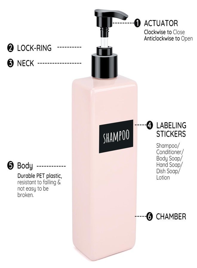 سيج بيوتي مجموعة موزع صابون سيج بيوتي، عبوة من 4 زجاجات استحمام قابلة لإعادة التعبئة سعة 500 مل مع ملصقات، زجاجات بلاستيكية مربعة للشامبو والبلسم سعة 500 مل للحمام، موزع صابون فارغ لليدين والأطباق للمطبخ - Image 3